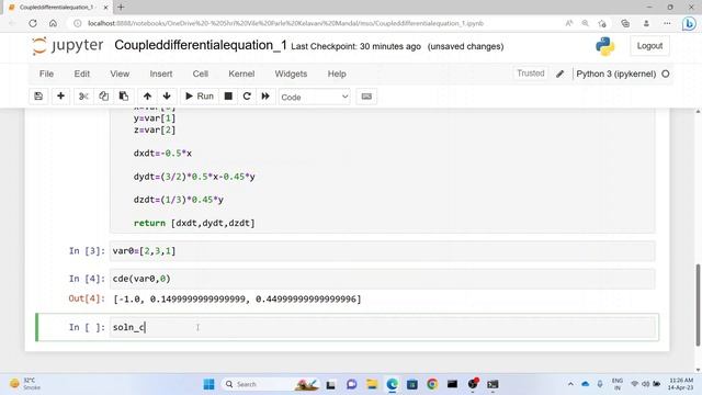Solution to Coupled Differential Equation Using Python смотреть онлайн