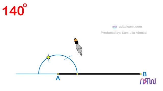 How to construct a 140 degree angle using a compass смотреть онлайн