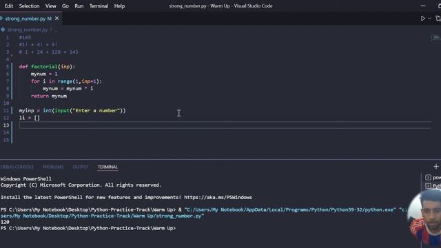 Strong Number | Python | Problem #26 смотреть онлайн
