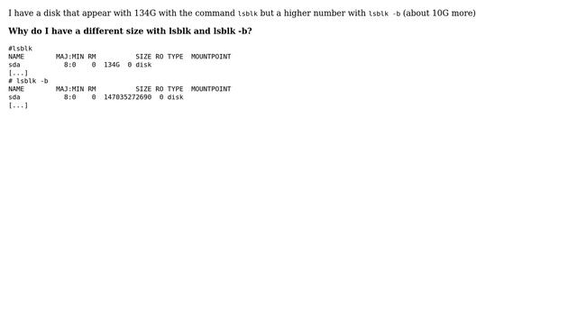 Ubuntu: Why is the size given by lsblk different from that of lsblk -b? смотреть онлайн