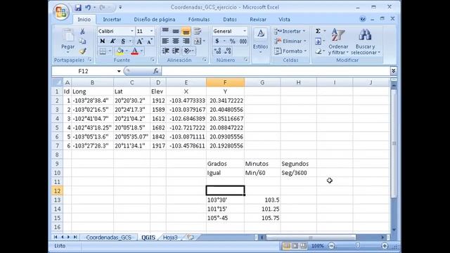 Conversión en Excel de coordenadas hexadecimal a decimal con fórmula смотреть онлайн