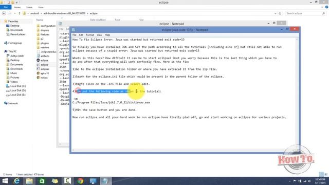 How To Fix Eclipse Error - Java was started but returned exit code 13 смотреть онлайн