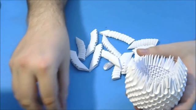 3D origami swan tutorial part1 (tutorial lebada 3d origami) смотреть онлайн