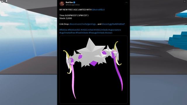 [FREE UGC LIMITED] HOW TO GET Purple Star Crown IN ROBLOX. [2K STOCK] [FREE ITEM] смотреть онлайн