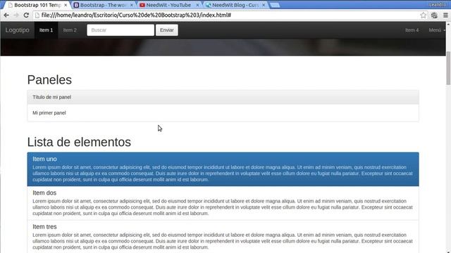14. Curso de Bootstrap 3 - Paneles смотреть онлайн