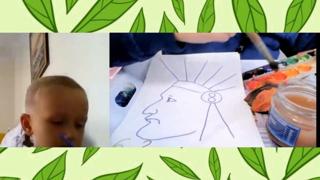 Состав числа 8. "Живой" творческий урок онлайн с 5 летним ребёнком. Рисуем индейцев! смотреть онлайн