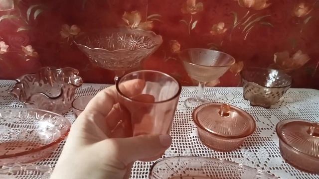 посуда СССР из розового стекла #посудассср #цветноестекло #карамельноестекло#розовоестекло#
