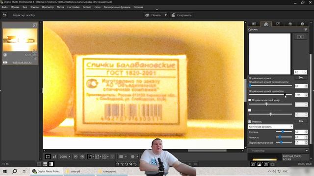 Canon RP VS Canon R8. Часть 2. Тест ISO и вытягивание картинки в Canon DPP