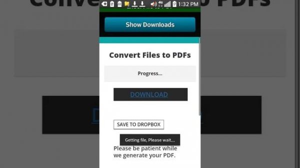 Excel File to PDF Android App