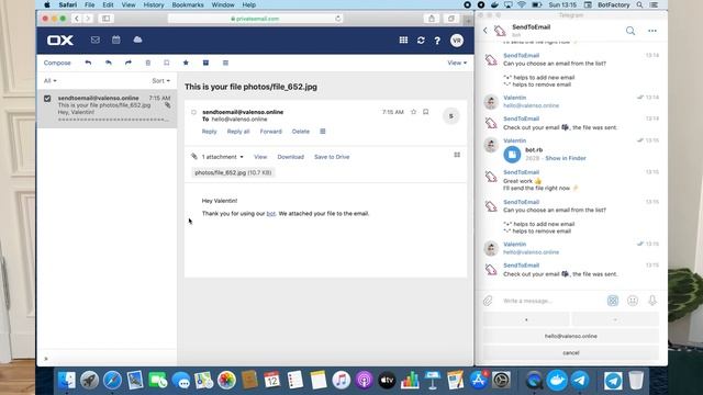 ToEmailBot / Telegram bot forwards all pictures and files to your email смотреть онлайн