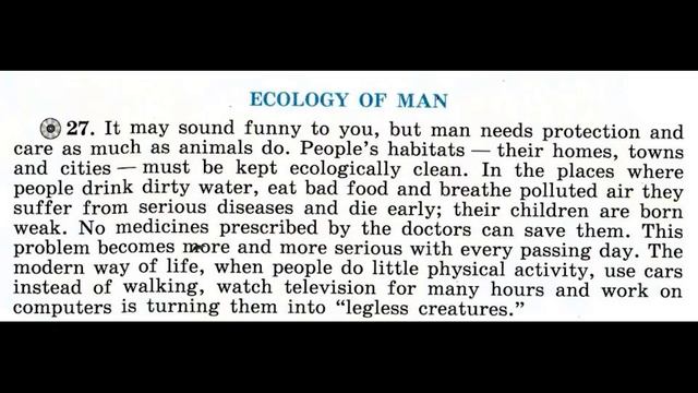 ТЕКСТ "ECOLOGY OF MAN" УЧЕБНИК 6 КЛАСС АФАНАСЬЕВА, МИХЕЕВА - (ТЕМА "ПОВТОРЕНИЕ") смотреть онлайн