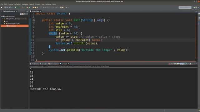 Break and continue - Basic Java Fast (13) смотреть онлайн