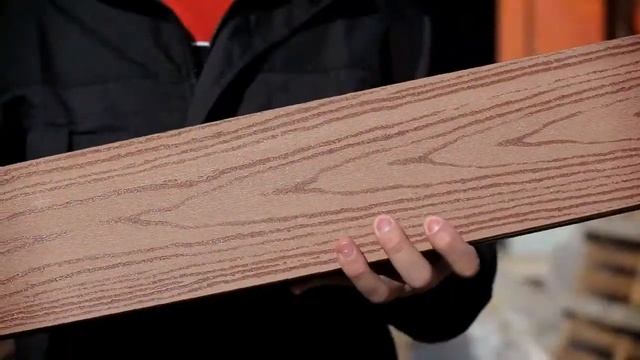 Террасная доска ДПК Holzhof шовная с тиснением Кольца Дерева смотреть онлайн