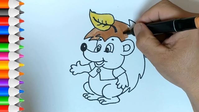 How to draw a hedgehog for kids | Как нарисовать ёжика для детей | Kirpi qanday chiziladi смотреть онлайн