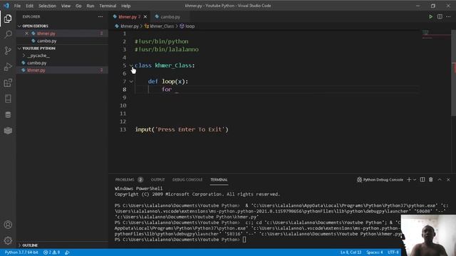 Cambodia (Khmer) Python Lesson 25 Class смотреть онлайн