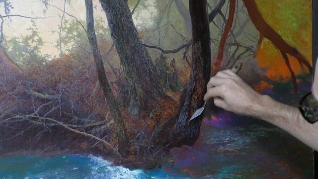 Юрий Клапоух "В тени деревьев" | Создание картины смотреть онлайн