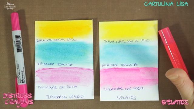 Comparativa: Distress Crayons VS Gelatos. Scrapbooking. Tips Mix media. смотреть онлайн
