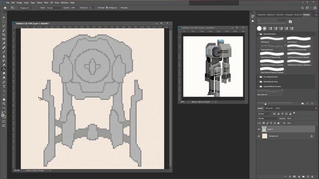 How to make pixel art in photoshop: setting up ALL the tools and workspace to work with pixels смотреть онлайн