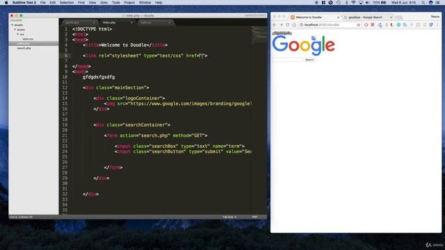 Make a Google search engine clone JavaScript PHP and MySQL : // Creating a style sheet смотреть онлайн