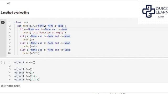 Polymorphism - overloading and overiding in OOPS python смотреть онлайн