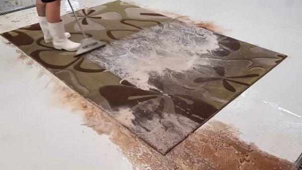 Removal of rust from flooded carpet | satisfying video | asmr cleaning