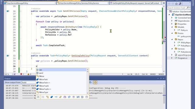 How to create gRPC service and client in .NET C# смотреть онлайн
