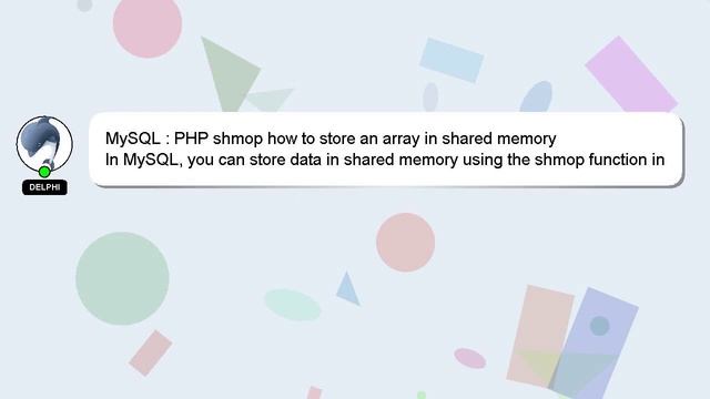 MySQL : PHP shmop how to store an array in shared memory смотреть онлайн