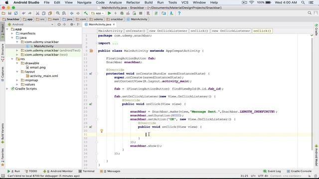 57. Add an Action to the Snackbar смотреть онлайн