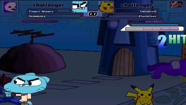 TINKY WINKY WITH DIPSY LAA LAA & PO TEAM UP WITH GUMBALL TO DESTROY MUGENS IN SURVIVAL MODE GAME