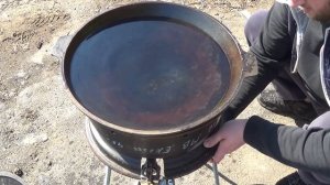 Газовая печь под казан из колесного диска // Тест газовой горелки
