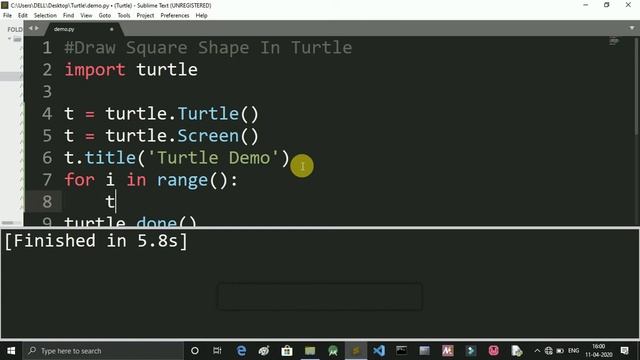 #2 Draw Square Shape In turtle Python || PythonEpoint tutorial смотреть онлайн
