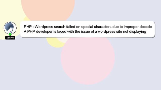 PHP : Wordpress search failed on special characters due to improper decode смотреть онлайн