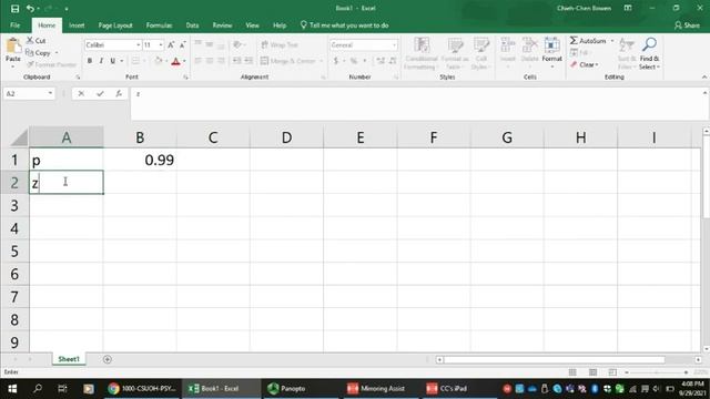 Find the z value from a known probability using Excel смотреть онлайн