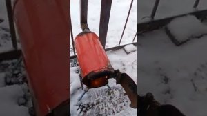 Печка из огнетушителя в палатку для зимней рыбалки!