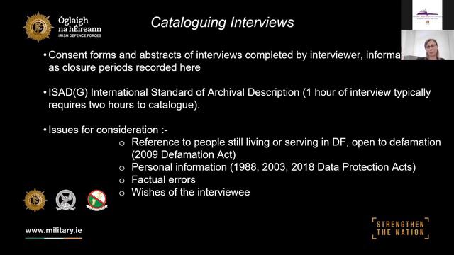 5th Irish Military Seminar. The Military Archives Oral History Collection with Noelle Grothier. смотреть онлайн