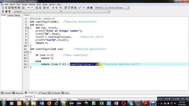 06 Recursion | How to calculate sum of digits of a number using recursion in C | by Sanjay Gupta смотреть онлайн