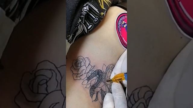 Rose & snake tattoo [ RNL_tattoo artv ] смотреть онлайн
