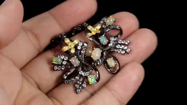 Серебряные серьги с белым опалом арт 29487 смотреть онлайн
