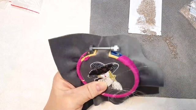 Кошелек с фермуаром с вышивкой дамы в шляпе, мастер класс/ DIY/ смотреть онлайн