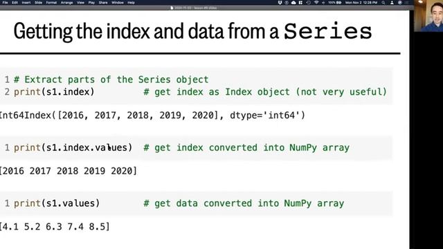 Lesson 9, Part 1: Pandas - Series objects смотреть онлайн