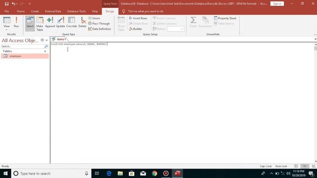 Insert Query in SQL using MS ACCESS Practical examples in Hindi/Urdu смотреть онлайн