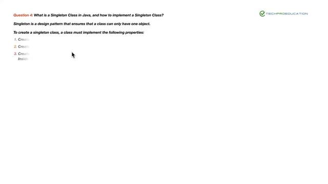 Singleton Class Nedir & Nasıl Oluşturulur? | Java Mülakat Soruları Ders-4| TechPro Education смотреть онлайн