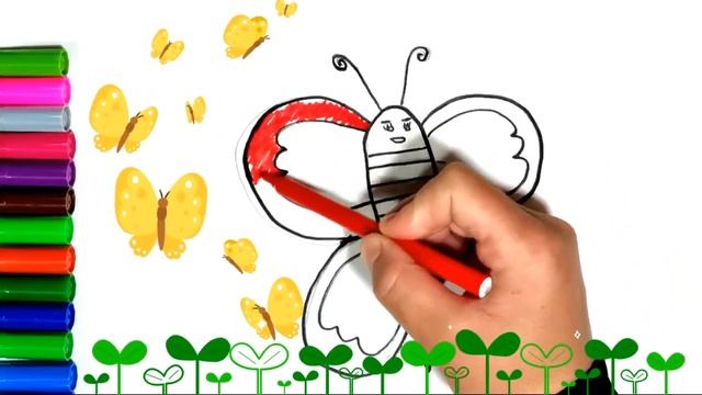 Art drawing a butterfly for kids / ? 아트 드로잉 나비 / Арт Рисование бабочки смотреть онлайн