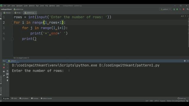 Python Tutorial for Beginners Part 7 | pattern in Python | nested for loop смотреть онлайн