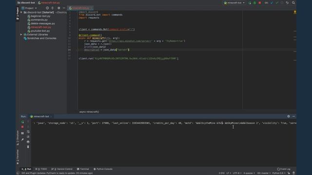 Make a Minecraft Server Discord Bot with Python | Latest Discord Py Version смотреть онлайн