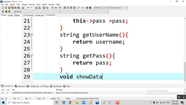 11 Static Member Function & Static Variable смотреть онлайн