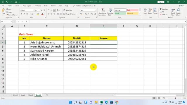 Cara Sensor 4 Digit Terakhir Nomer HP di Excel смотреть онлайн