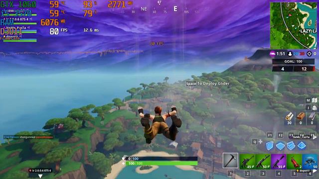 Fortnite : v8.20 patch | GTX 1060 3GB | i5-3570 | 12Gb RAM