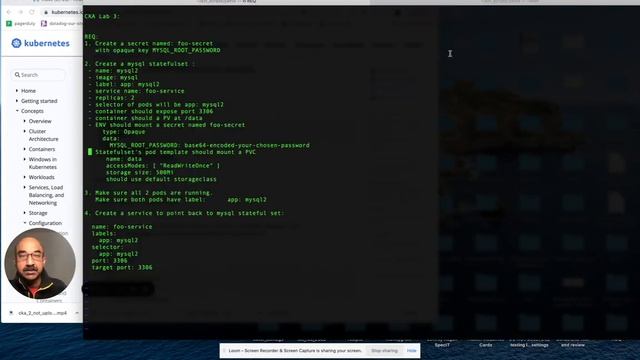 CKA Lab 3 Part 1 of 5: (Kubernetes Certification): Statefulset, secret & volumes & troubleshooting смотреть онлайн