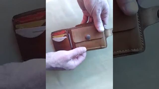 кожаный кошелёк мужское портмоне из кожи ручной работы. смотреть онлайн